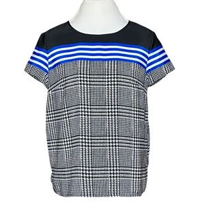 Blouse with No Tag Beautiful Houndstooth with Stripes. EUC